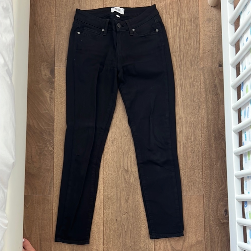PAIGE Jet Black Denim Pants